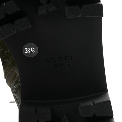 Gucci Guccissima Calfskin Lace Up Ankle Boots 38.5 Luscious Green 7 of 10