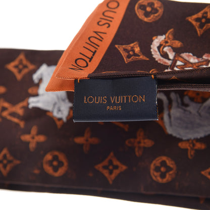 Louis Vuitton Silk Catogram Classic Bandeau Marron 4 of 5