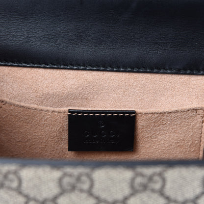 Gucci Calfskin GG Supreme Monogram Small Padlock Shoulder Bag Black Gold 15 of 17