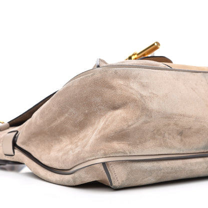 Chloe Suede Calfskin Small Lexa Shoulder Bag Motty Grey 12 of 16