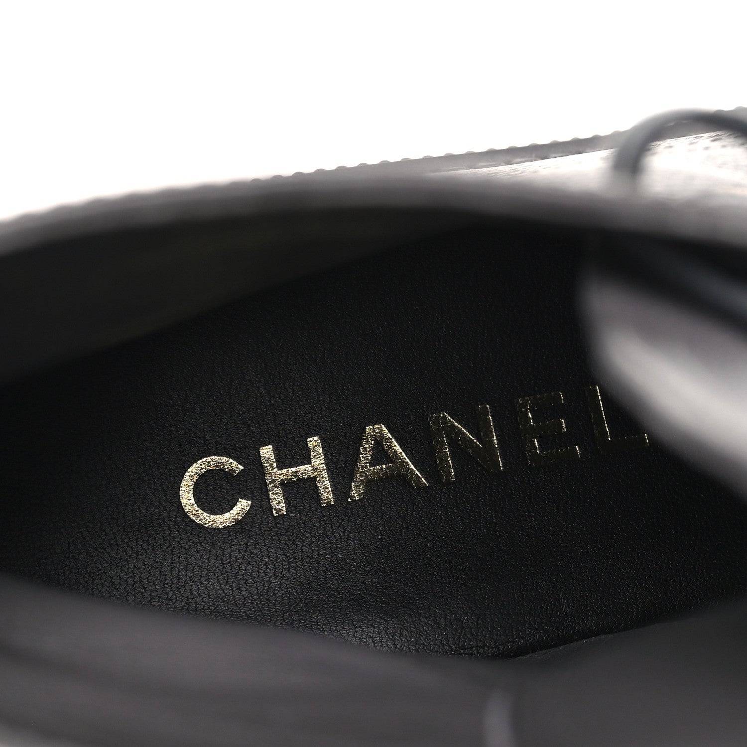 Chanel Grained Calfskin Shiny Calfskin CC Lace Up Combat Boots 39.5 Grey 9 of 10