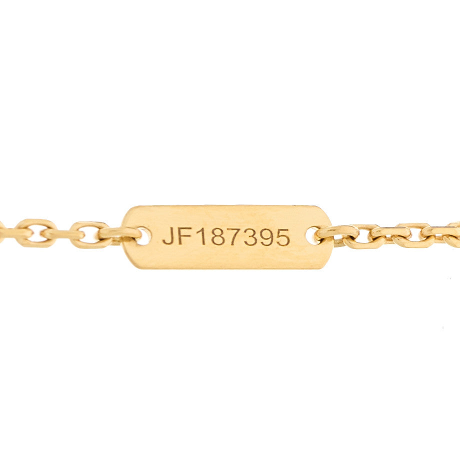 Van Cleef & Arpels 18k Yellow Gold Mother of Pearl Lucky Alhambra Butterfly Pendant Necklace 6 of 6