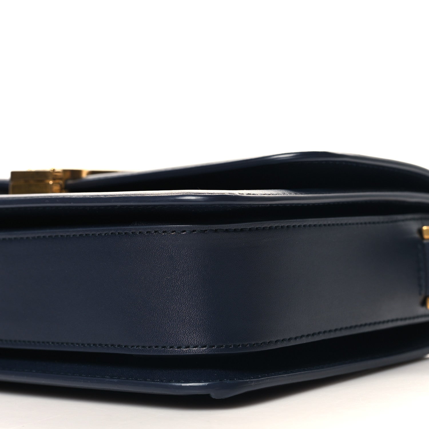 Saint Laurent Box Calfskin Monogram Medium Solferino Satchel Deep Marine 9 of 9
