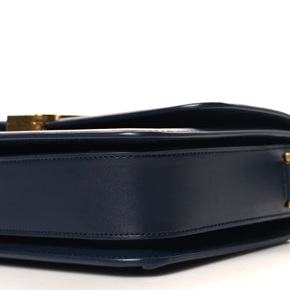 Saint Laurent Box Calfskin Monogram Medium Solferino Satchel Deep Marine 9 of 9
