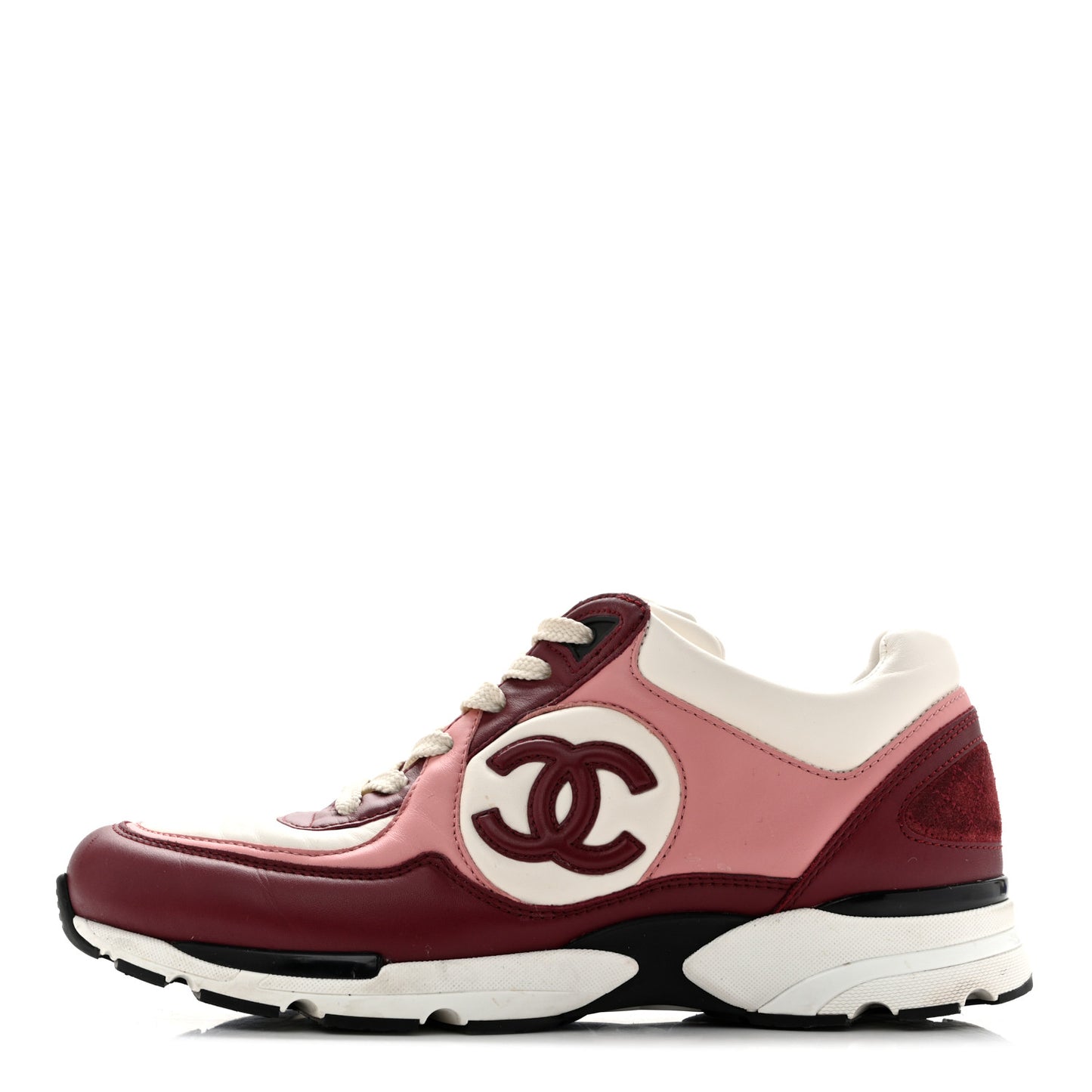 Calfskin CC Sneakers 40 Light Burgundy White Pink