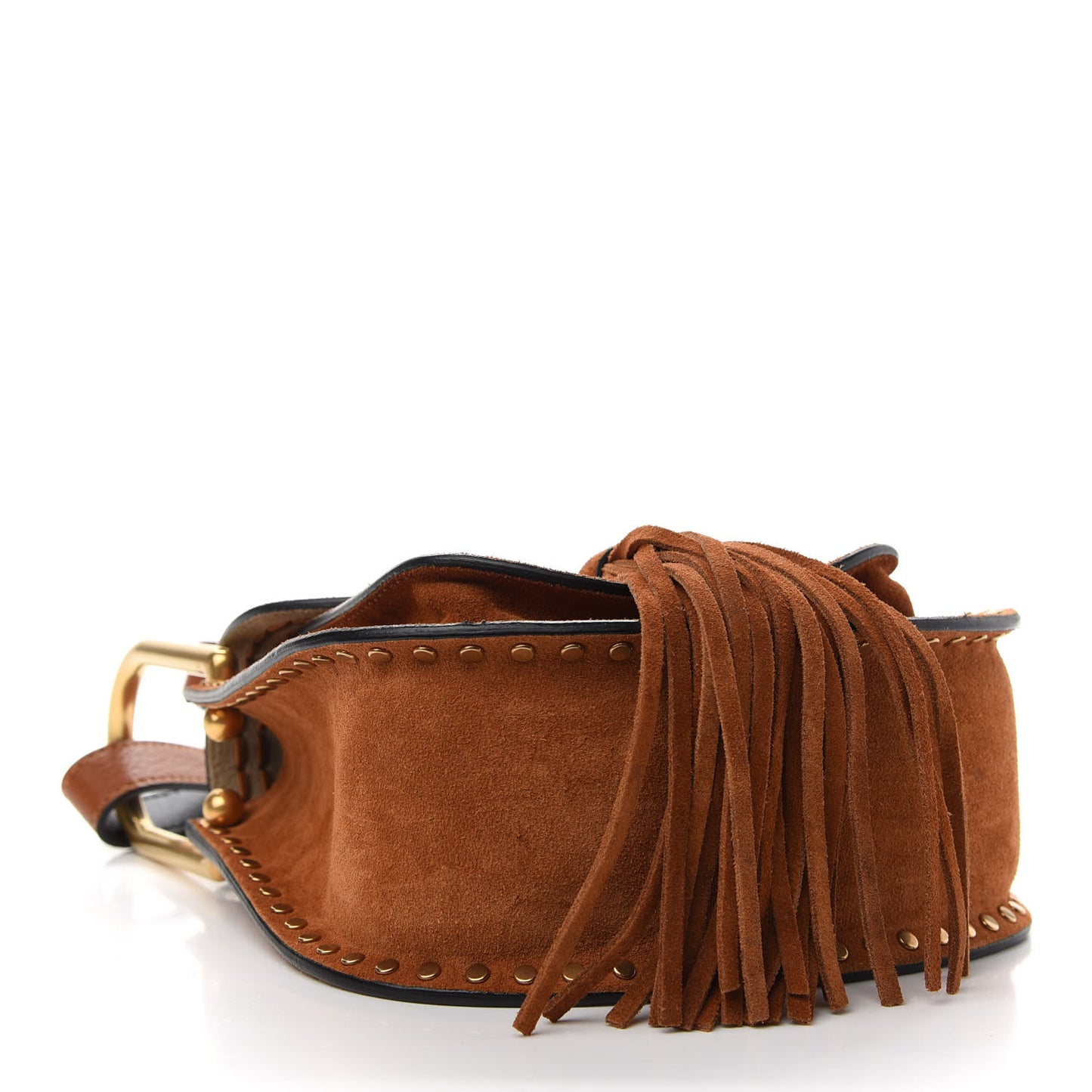 Suede Calfskin Braided Mini Hudson Shoulder Bag Caramel