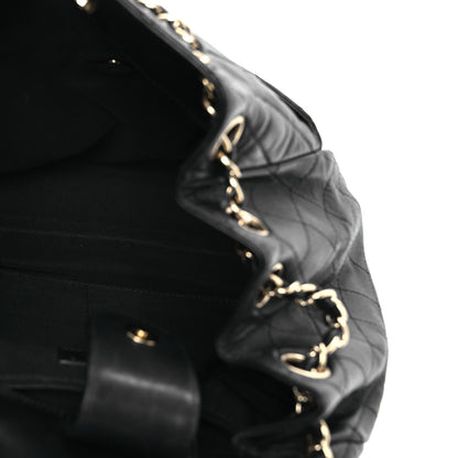 Chanel Lambskin Quilted Drawstring Bag Black 5 of 10