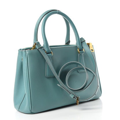 Prada Saffiano Lux Mini Galleria Double Zip Tote Anice 3 of 16