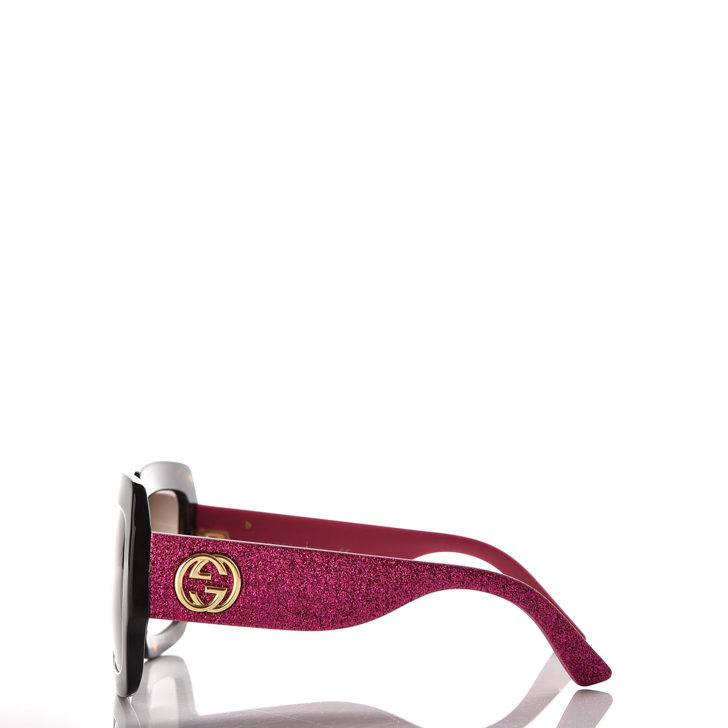 Square Frame GG0102S Sunglasses Glitter Pink Multi