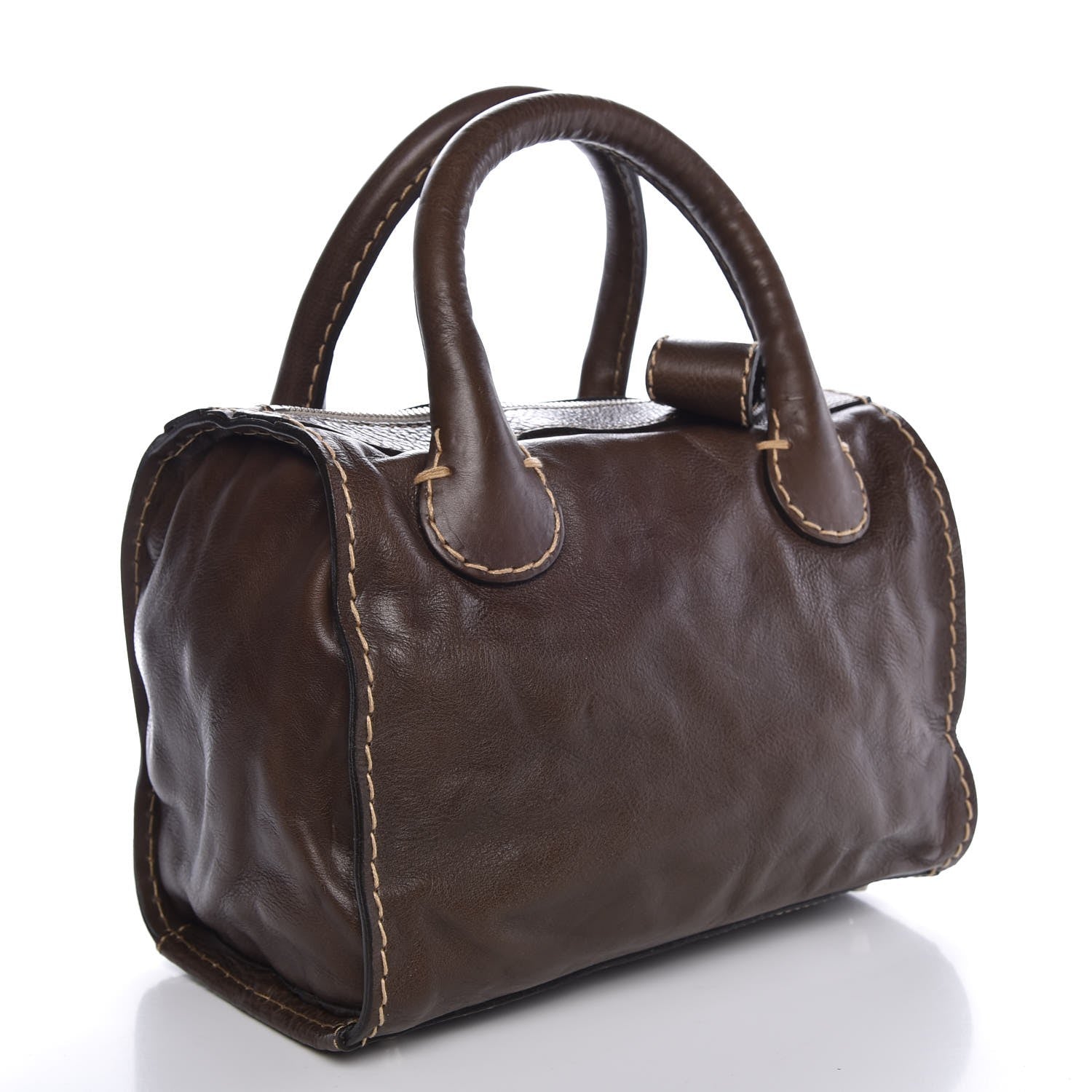 Chloe Calfskin Small Edith Satchel Brown 3 of 8