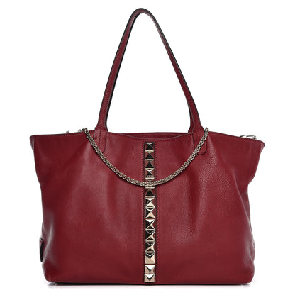 Valentino Garavani Grained Calfskin Va Va Voom Tote Dark Red 1 of 13