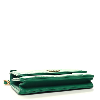 Chanel Lambskin Quilted Chanel 19 Wallet On Chain WOC Green 4 of 13