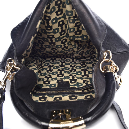 Gucci Calfskin Large Indy Top Handle Hobo Black 5 of 15