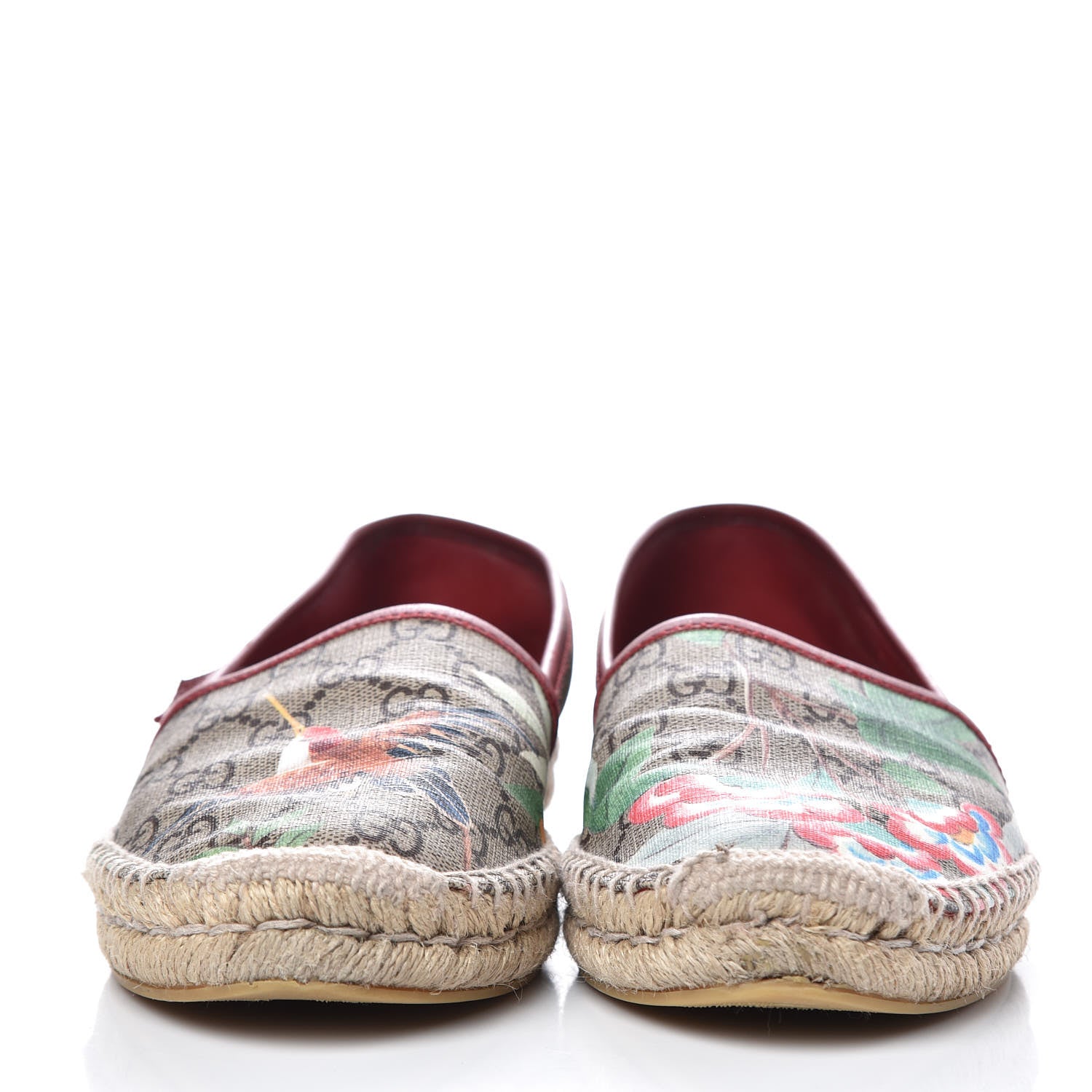 Gucci GG Supreme Monogram Tian Womens Espadrilles 40 Beige Multicolor Red 2 of 10