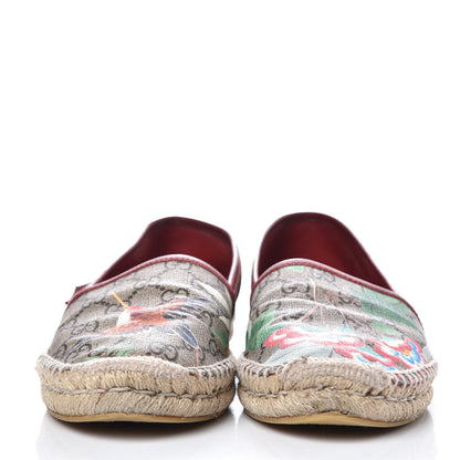 Gucci GG Supreme Monogram Tian Womens Espadrilles 40 Beige Multicolor Red 2 of 10