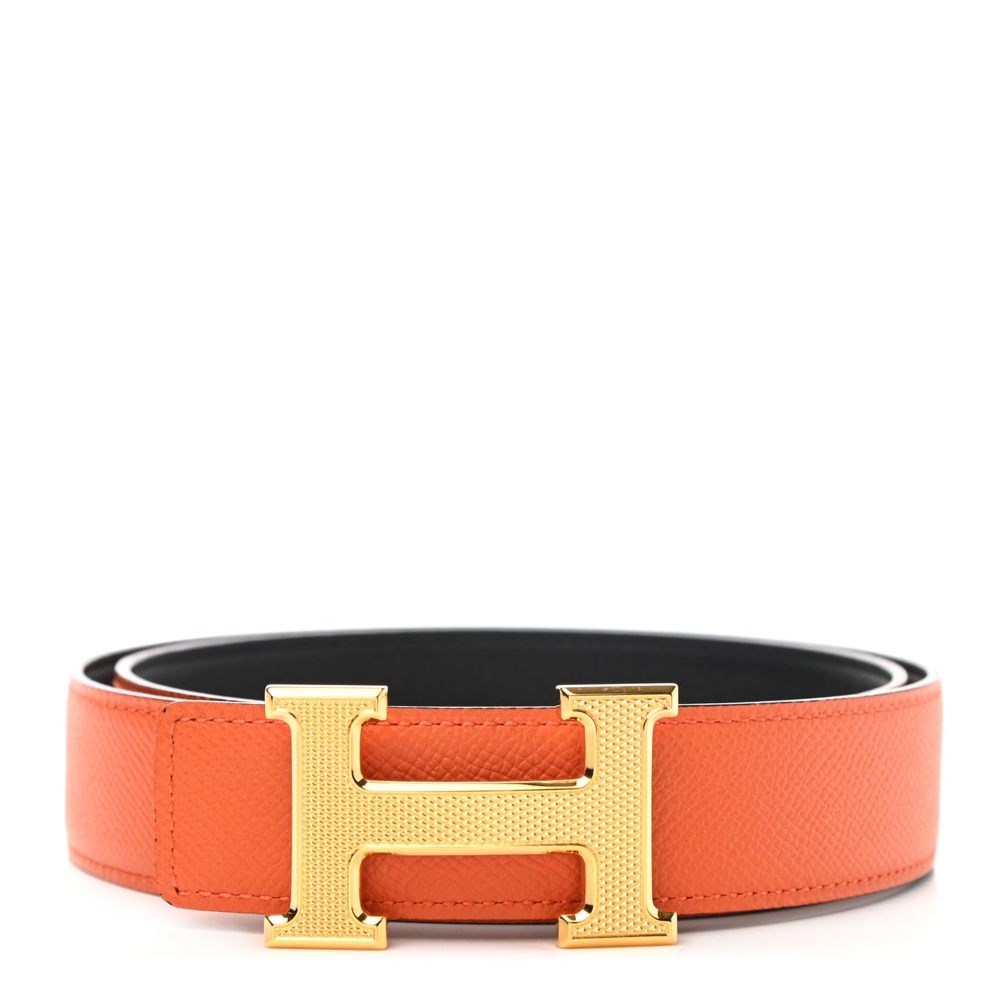 Epsom Swift 32mm Guilloche H Belt 80 Black Orange