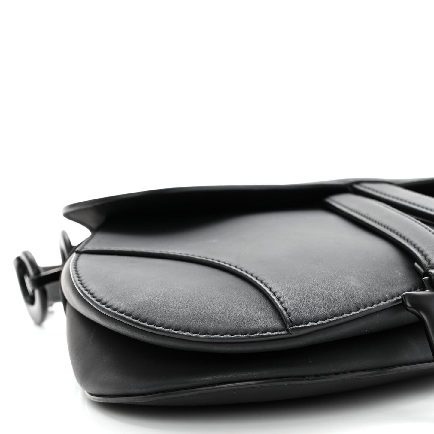 Ultra Matte Calfskin Saddle Bag Black