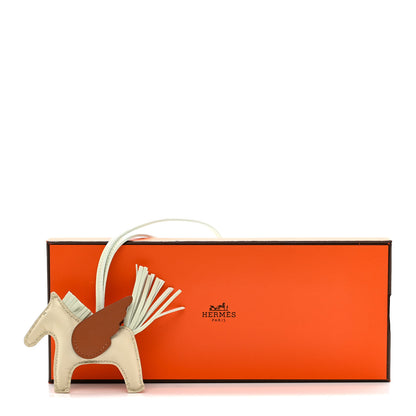 Hermes Milo Lambskin Grigri Rodeo Pegase Horse Bag Charm PM Craie Vert Fizz Gold 5 of 5