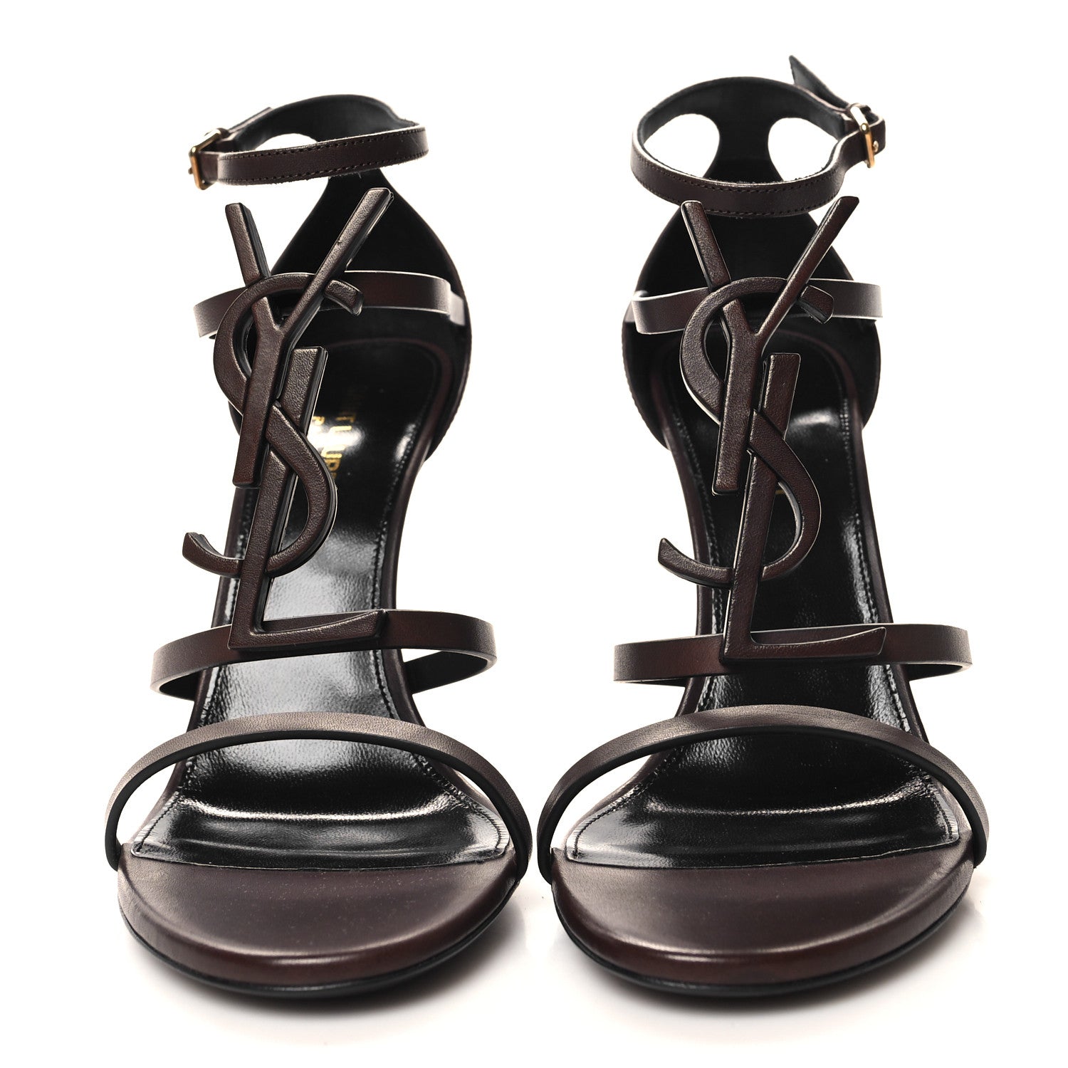 Saint Laurent Calfskin Cassandra 100 Sandals 38.5 Moro 2 of 9