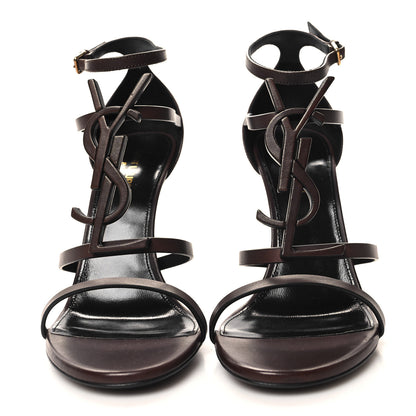 Saint Laurent Calfskin Cassandra 100 Sandals 38.5 Moro 2 of 9