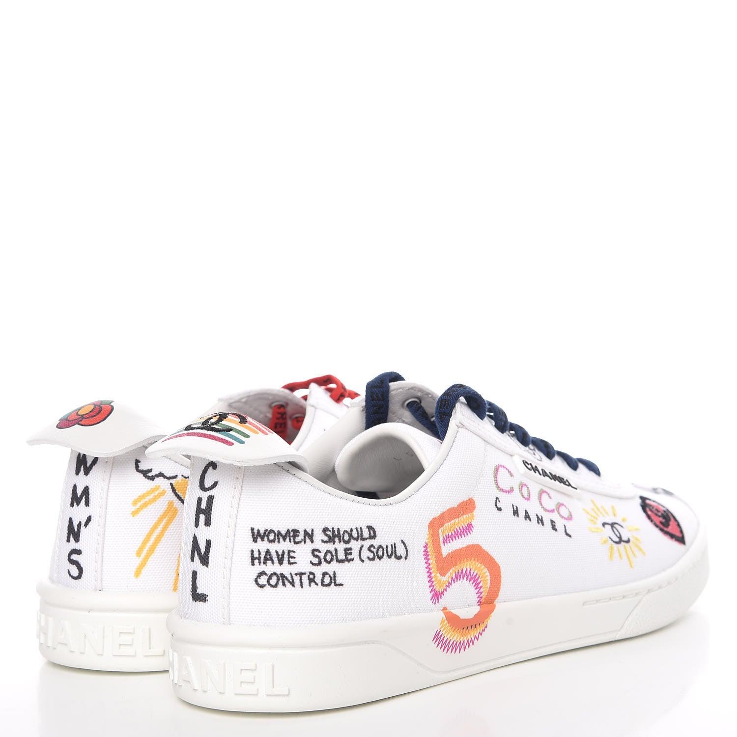 Chanel x Pharrell Williams Womens Canvas Sneakers 38.5 White 4 of 10
