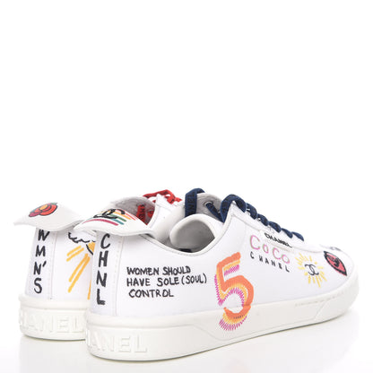 Chanel x Pharrell Williams Womens Canvas Sneakers 38.5 White 4 of 10