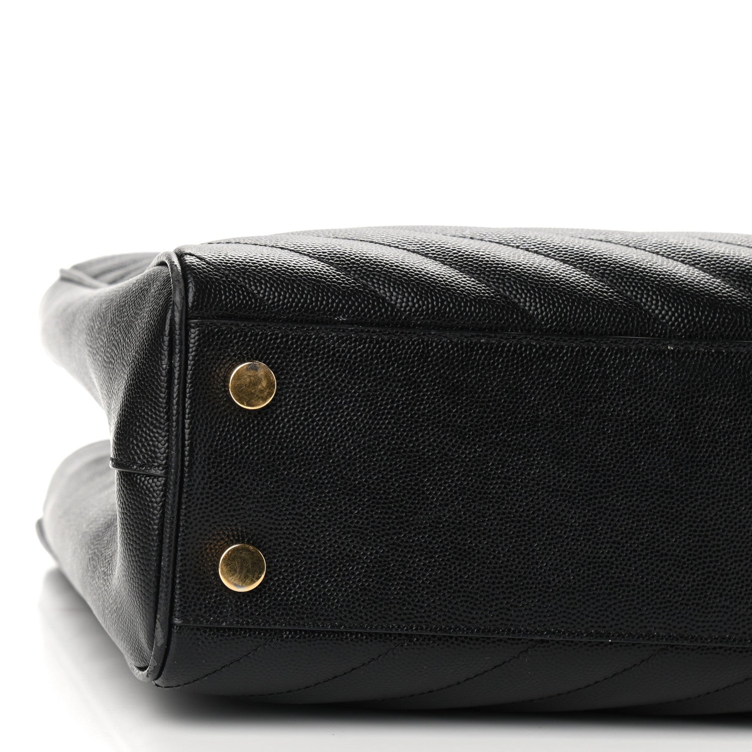 Saint Laurent Grain De Poudre Matelasse Chevron Monogram Shopping Bag Black 9 of 11