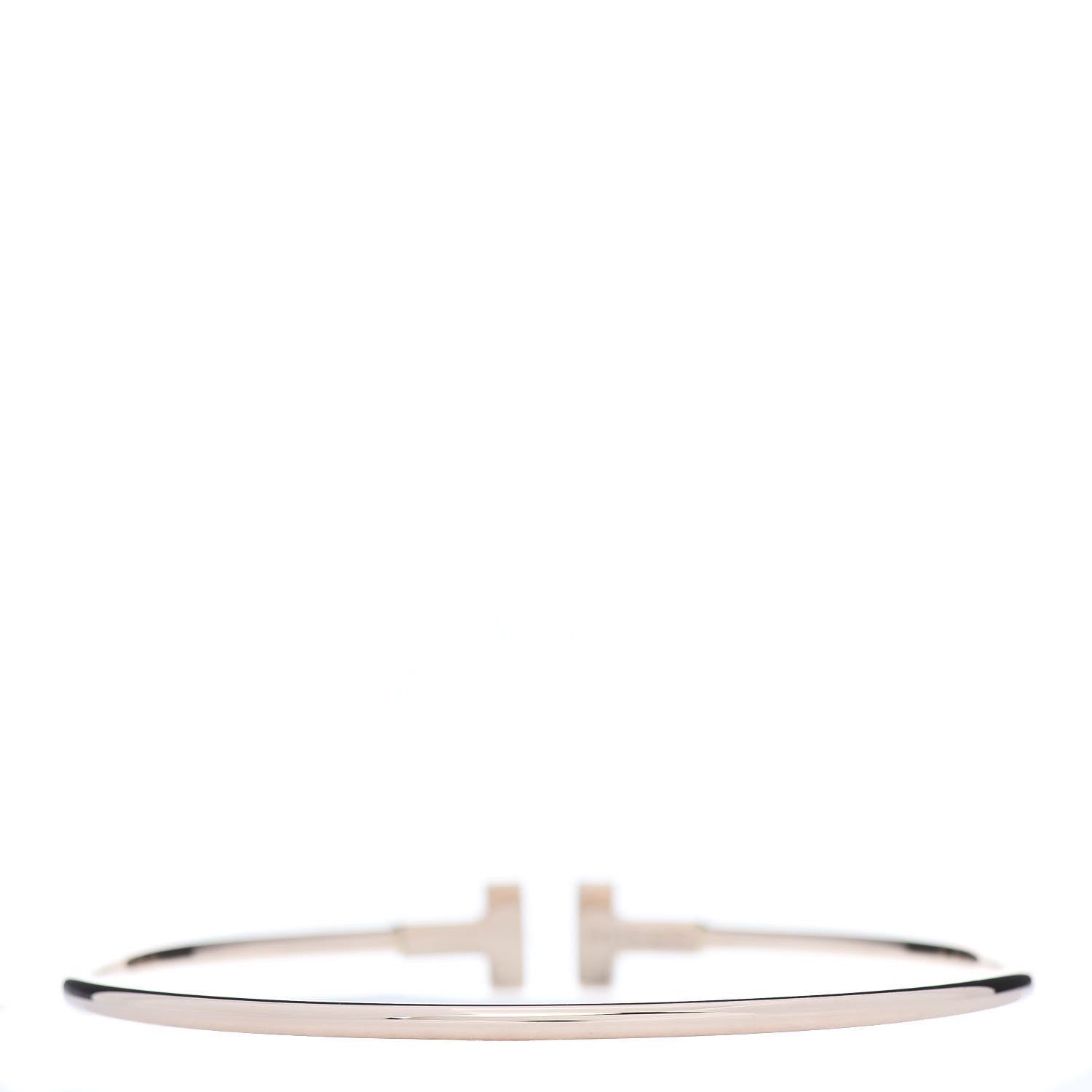 Tiffany 18K Rose Gold Narrow T Wire Bracelet 3 of 5