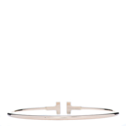 Tiffany 18K Rose Gold Narrow T Wire Bracelet 3 of 5