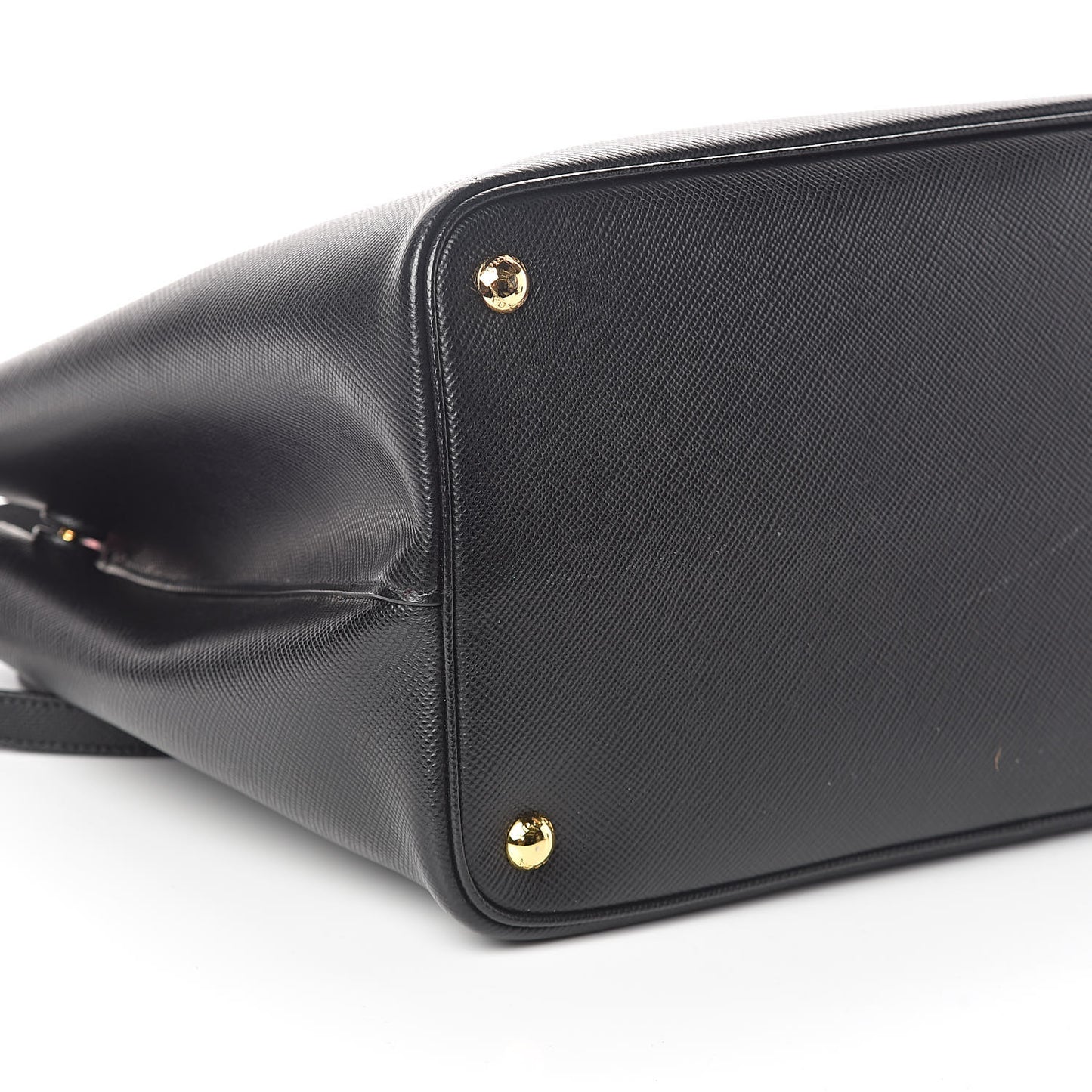 Saffiano Cuir Medium Double Bag Black Fuoco