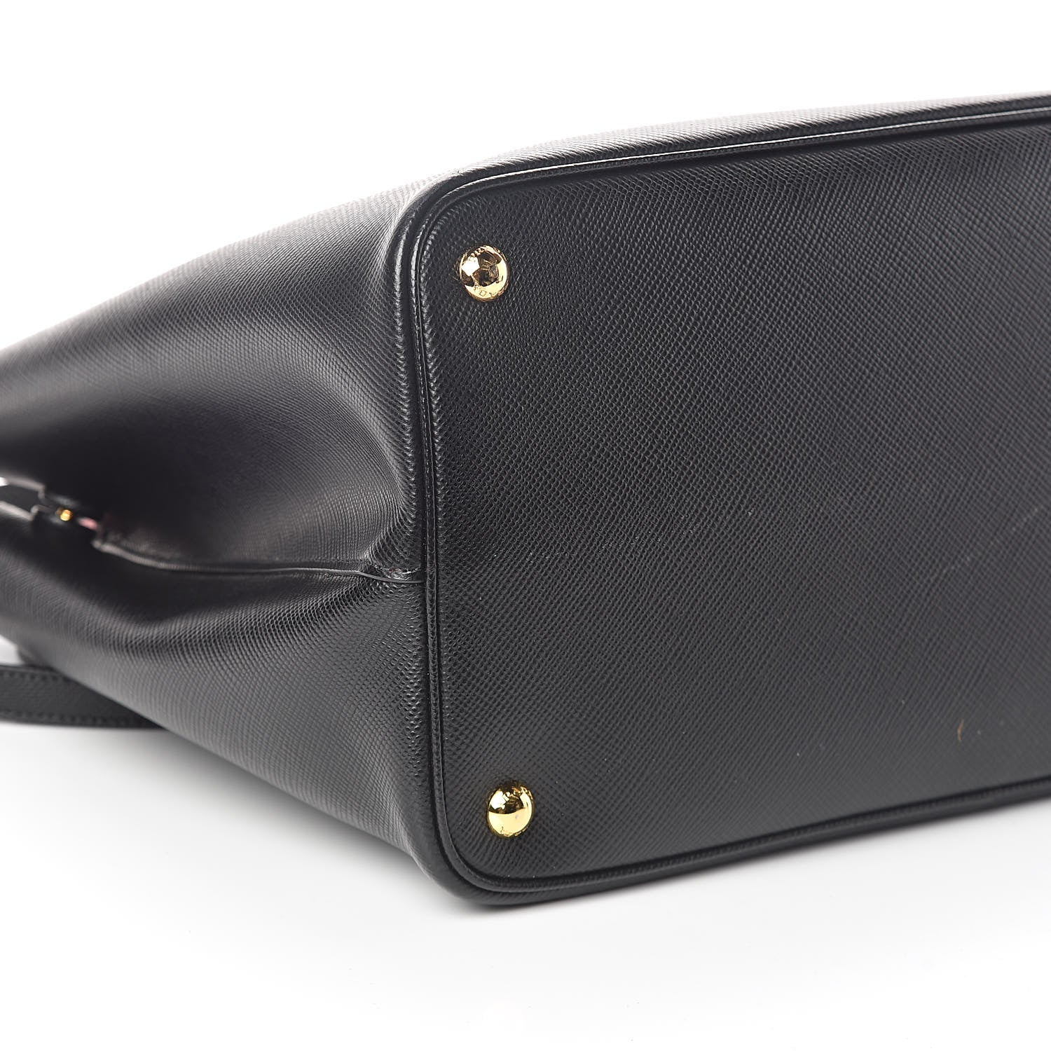 Prada Saffiano Cuir Medium Double Bag Black Fuoco 8 of 9