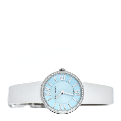 Tiffany Stainless Steel Calfskin Diamond Bezel 24mm Atlas 2-Hand Quartz Watch Tiffany Blue 2 of 4