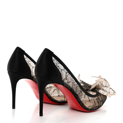 Christian Louboutin Satin Lace Delicatissima 85 Pumps 37.5 Black 4 of 10