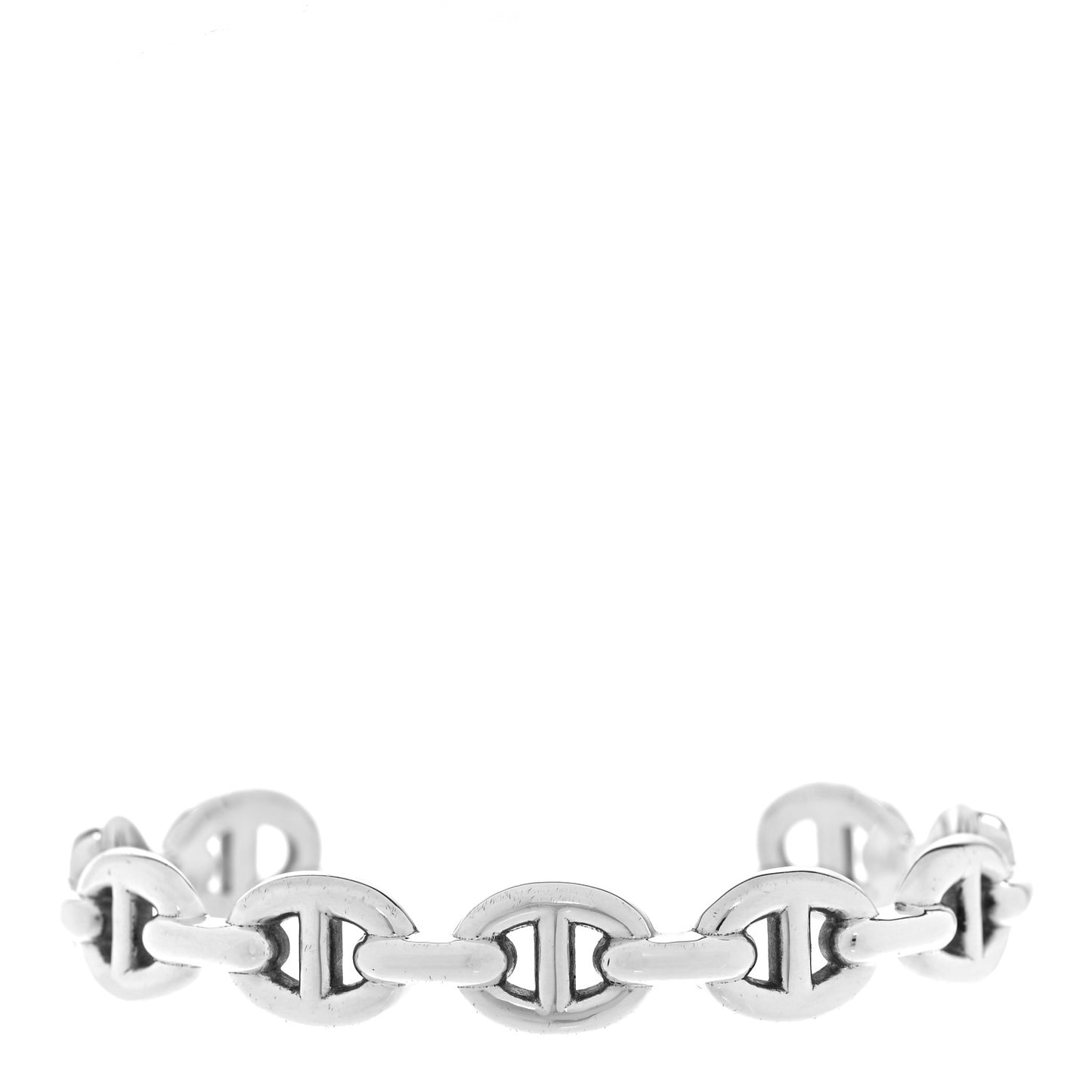 Sterling Silver MM Chaine d'Ancre Enchainee Cuff Bracelet SH