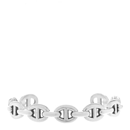 Hermes Sterling Silver MM Chaine d'Ancre Enchainee Cuff Bracelet SH 2 of 12