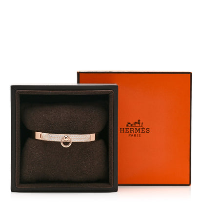 Hermes 18K Rose Gold Diamond PM Collier De Chien Pave Bracelet SH 4 of 4