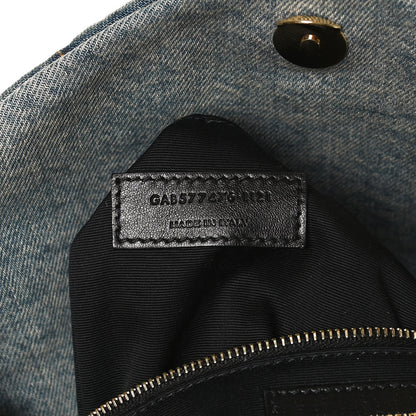 Saint Laurent Denim Quilted Small Loulou Puffer Monogram Chain Satchel Blue Cinnamon 7 of 10