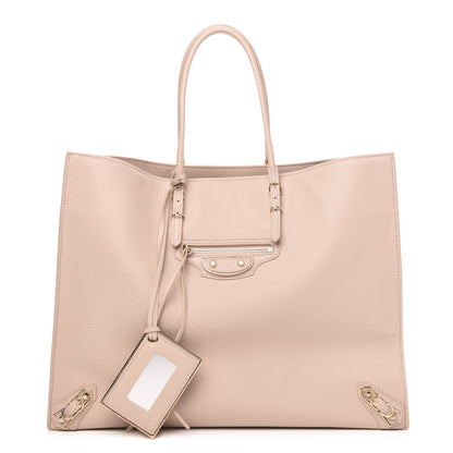 Balenciaga Grained Calfskin Gold Metallic Edge Hardware Papier A4 Tote Rose Poudre 1 of 11