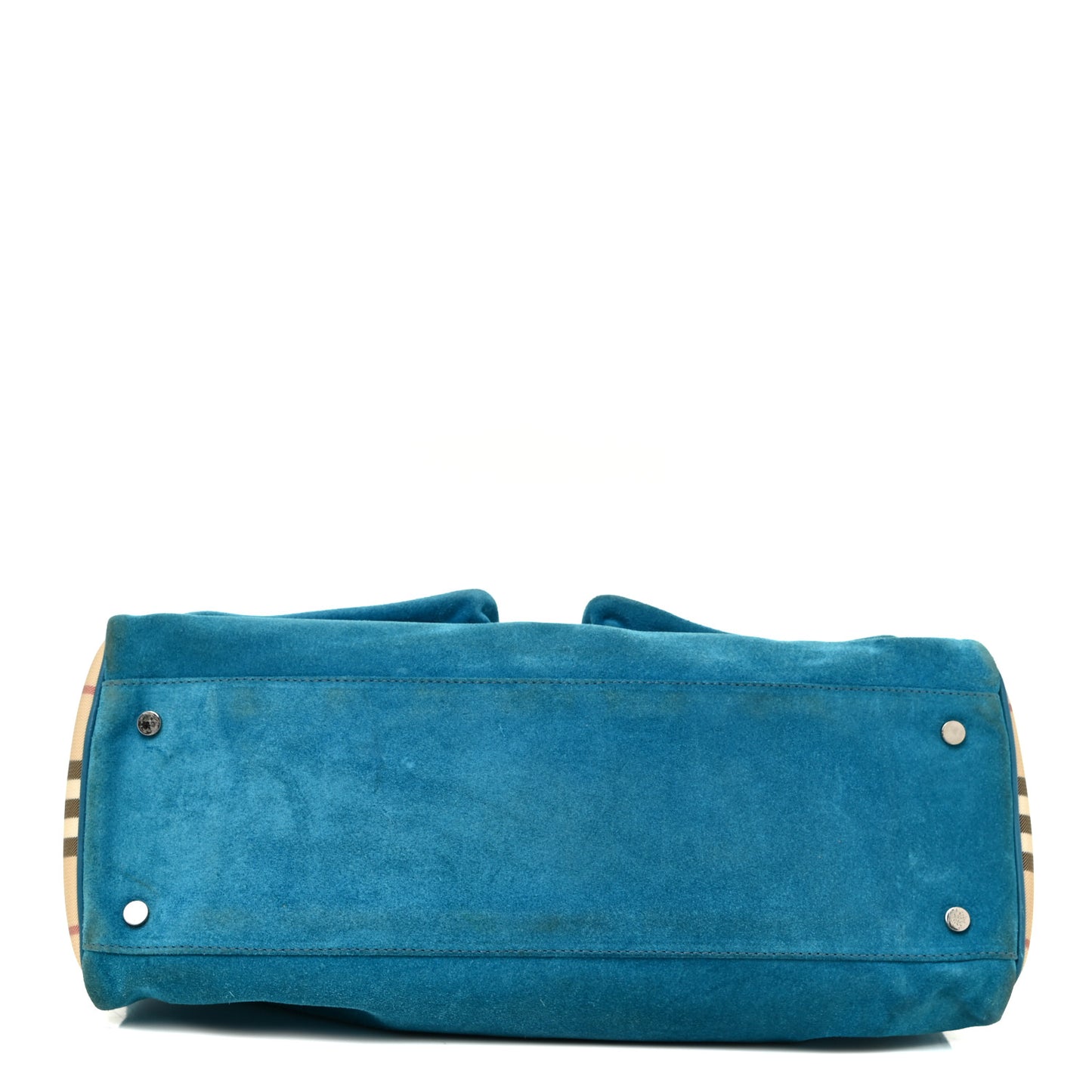 Suede Classic Check Shoulder Bag Blue