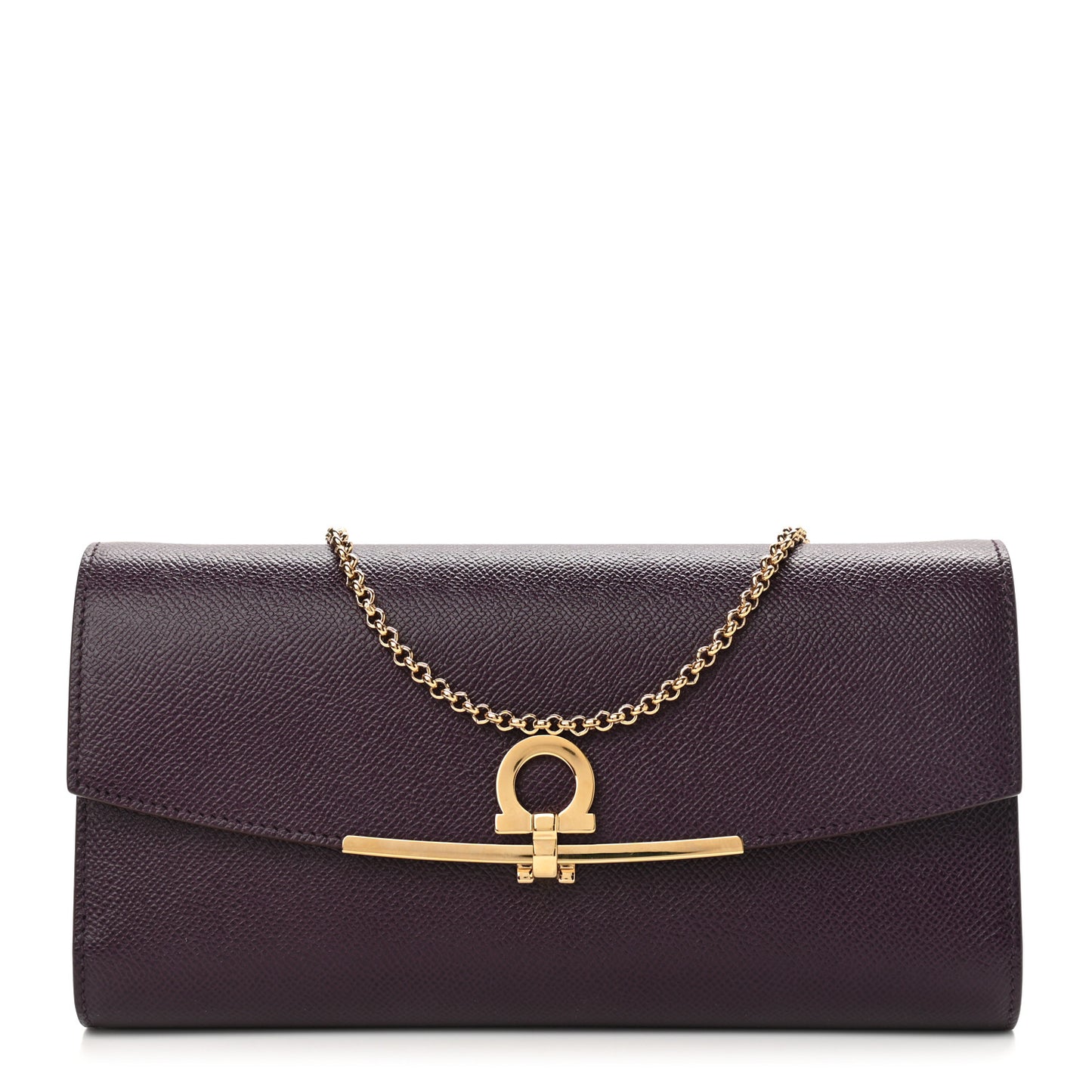 Hammered Calfskin Gancini Icona Mini Bag Blackberry