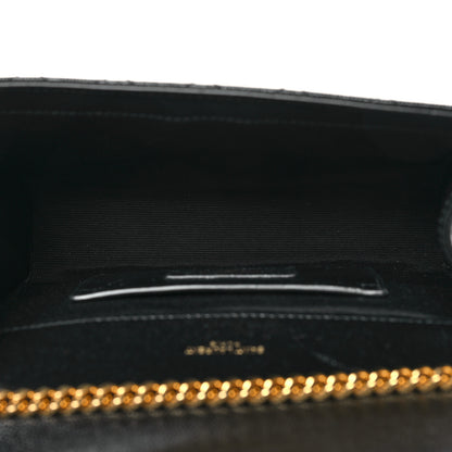 Saint Laurent Grain De Poudre Textured Mixed Matelasse Triquilt Small Monogram Satchel Black 5 of 11