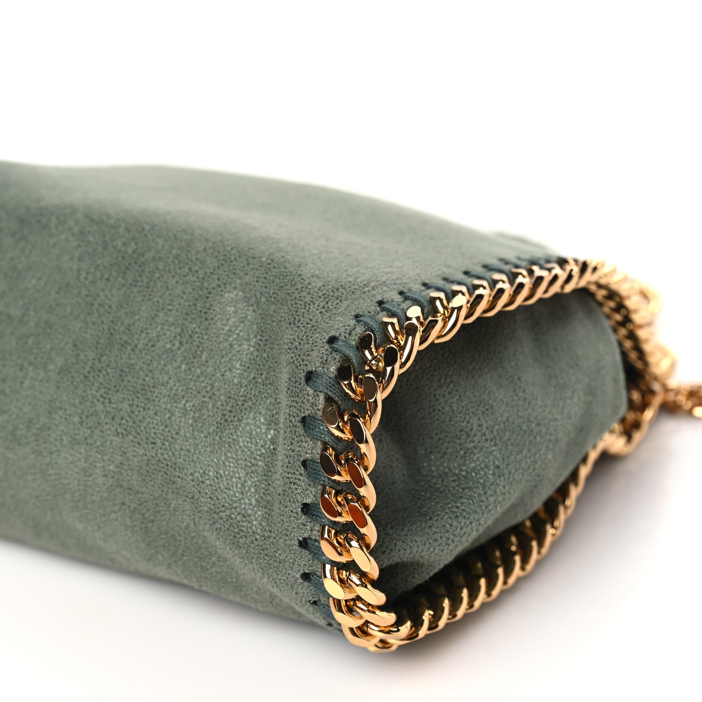 Shaggy Deer Mini Falabella Fold Over Tote Stone Green