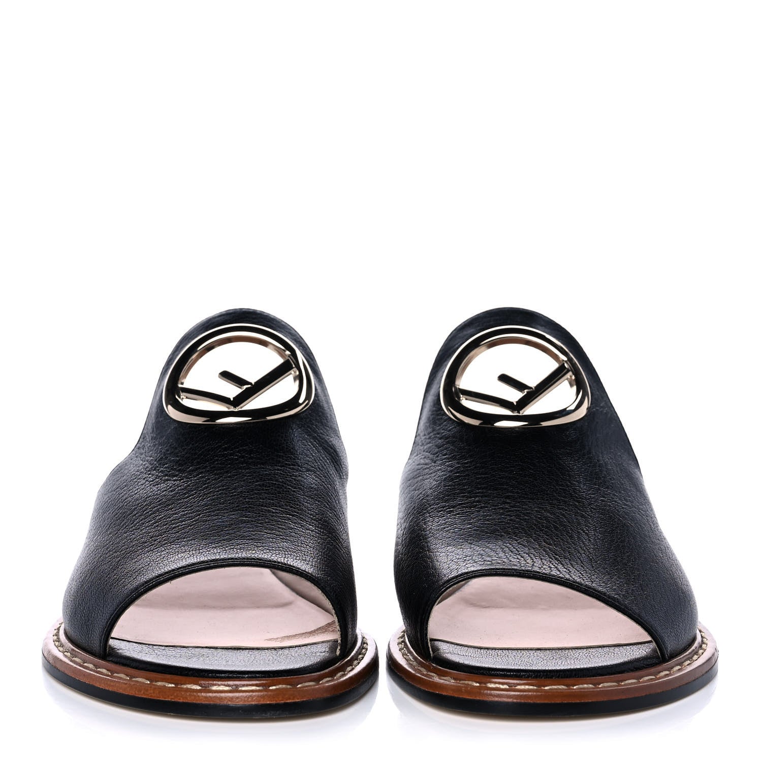 Fendi Calfskin F is Fendi Flat Mules 37 Black 2 of 9