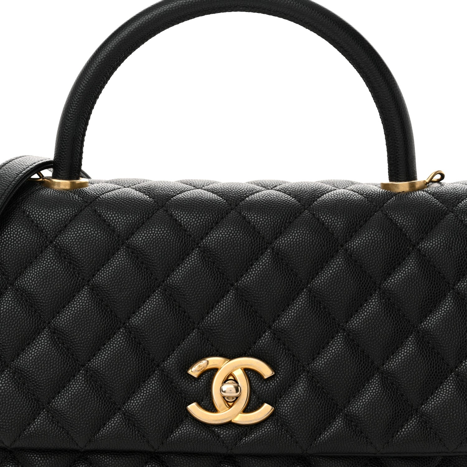 Chanel Caviar Quilted Small Coco Handle Flap Black 8 of 10