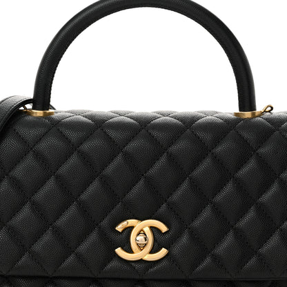 Chanel Caviar Quilted Small Coco Handle Flap Black 8 of 10
