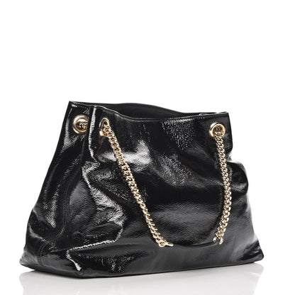 Gucci Patent Medium Soho Chain Shoulder Bag Black 3 of 7