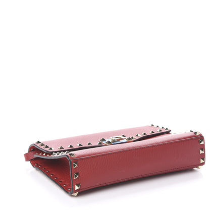 Valentino Garavani Pebbled Calfskin Medium Rockstud Flip Lock Crossbody Bag Red 4 of 10