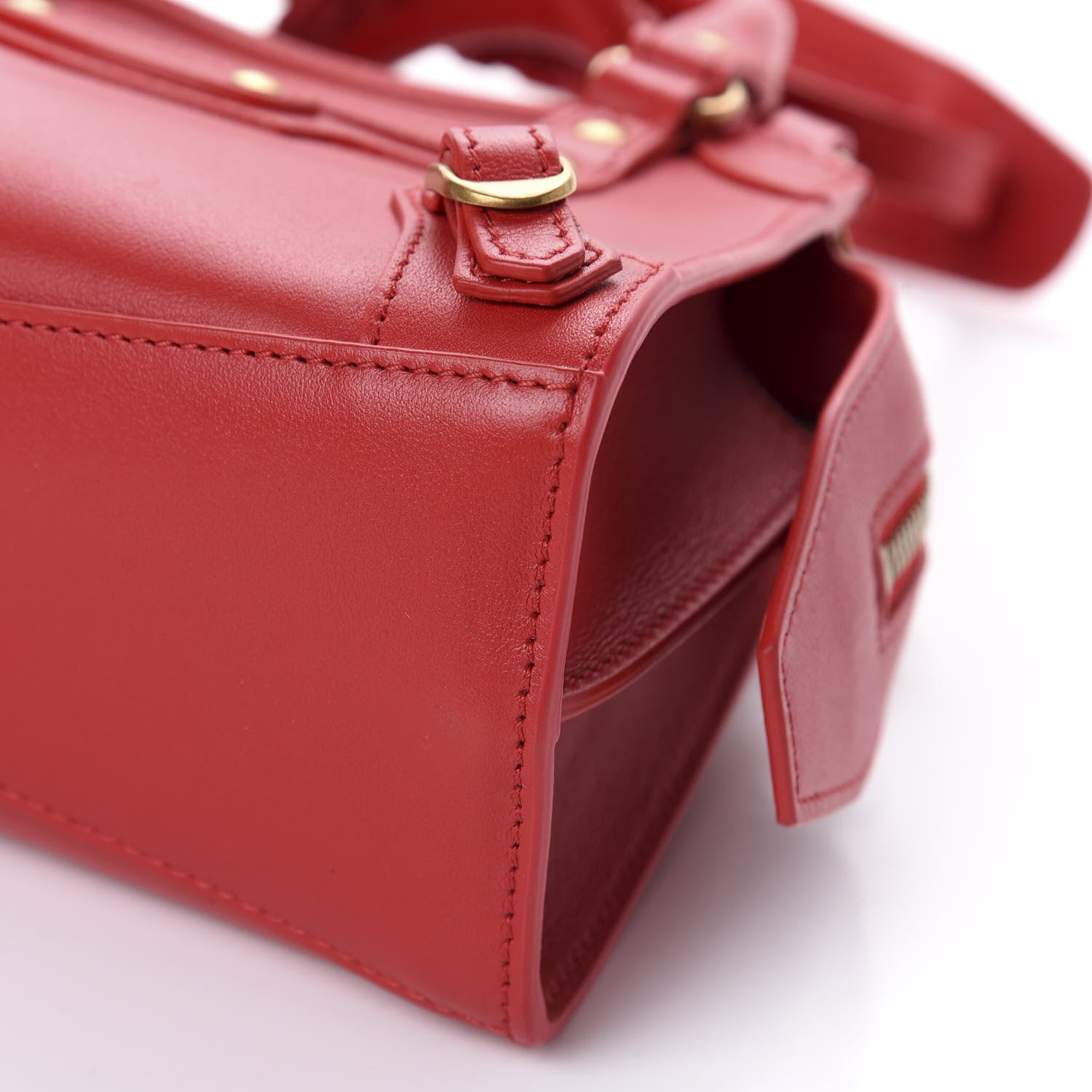 Balenciaga Smooth Calfskin Neo Classic Brass Hardware Mini City Red 8 of 11