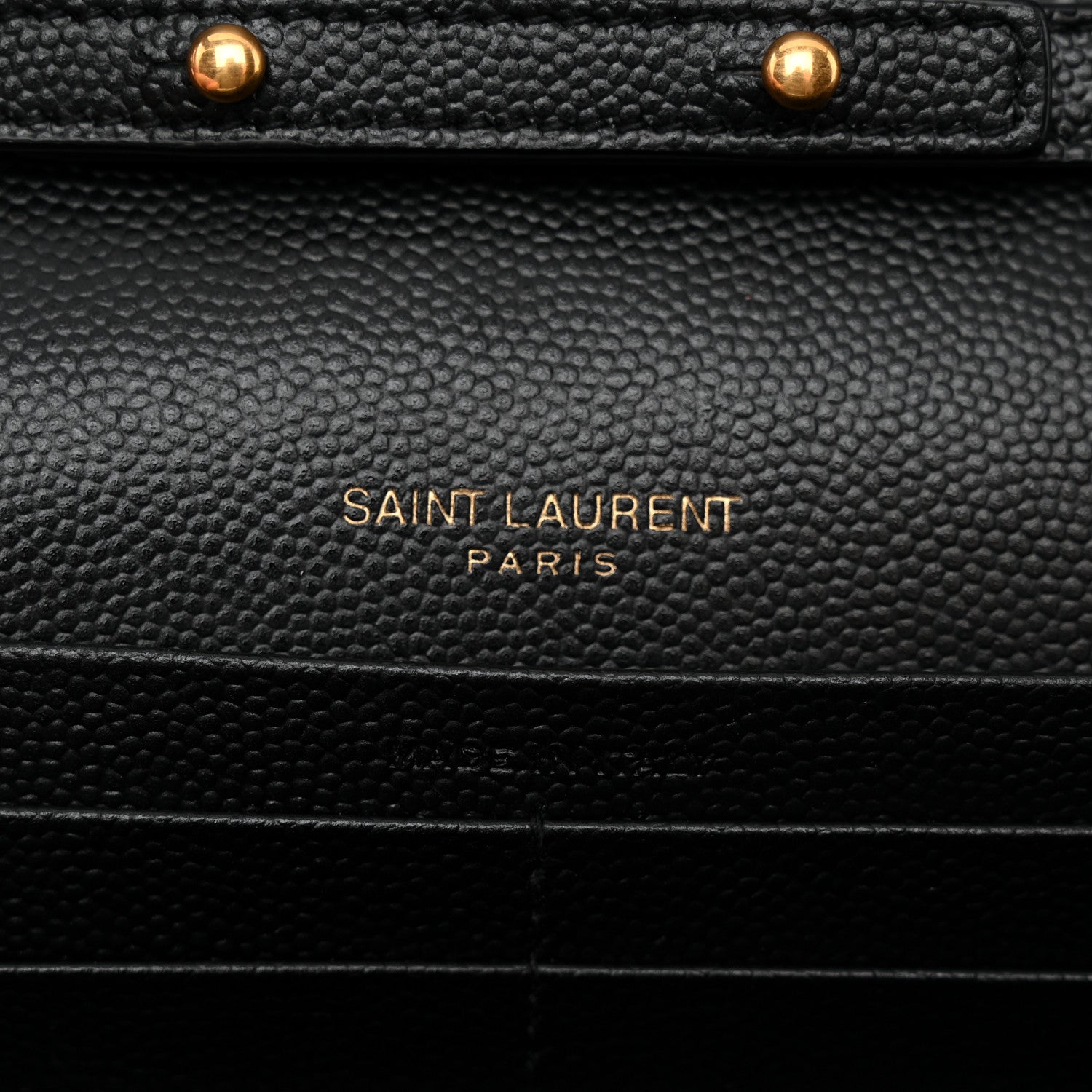 Saint Laurent Grain De Poudre Matelasse Chevron Monogram Chain Wallet Black 7 of 12