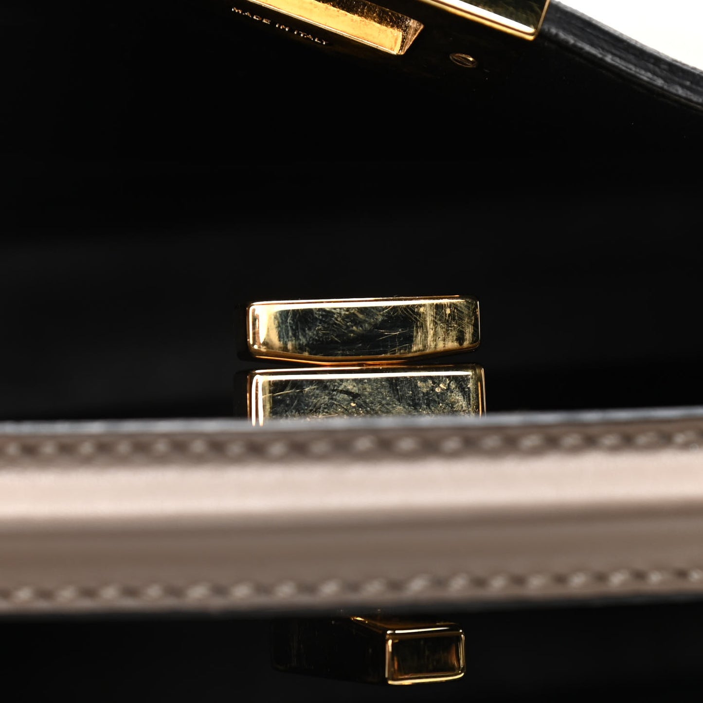Vitello Tahiti Burro Medium Peekaboo Iconic Essentially Satchel Tortora Black